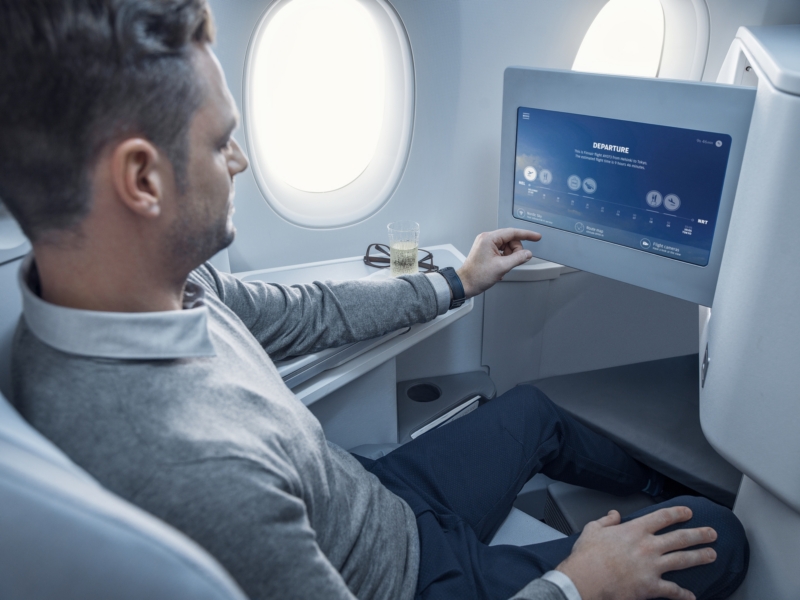 A Finnair A350-eseiben a Nordic Sky fedélzeti szórakoztató rendszere kapott helyett