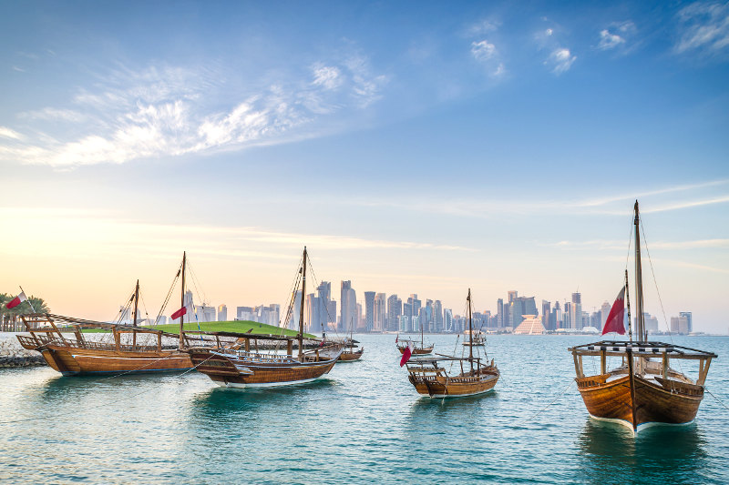 Doha - hajók látképe